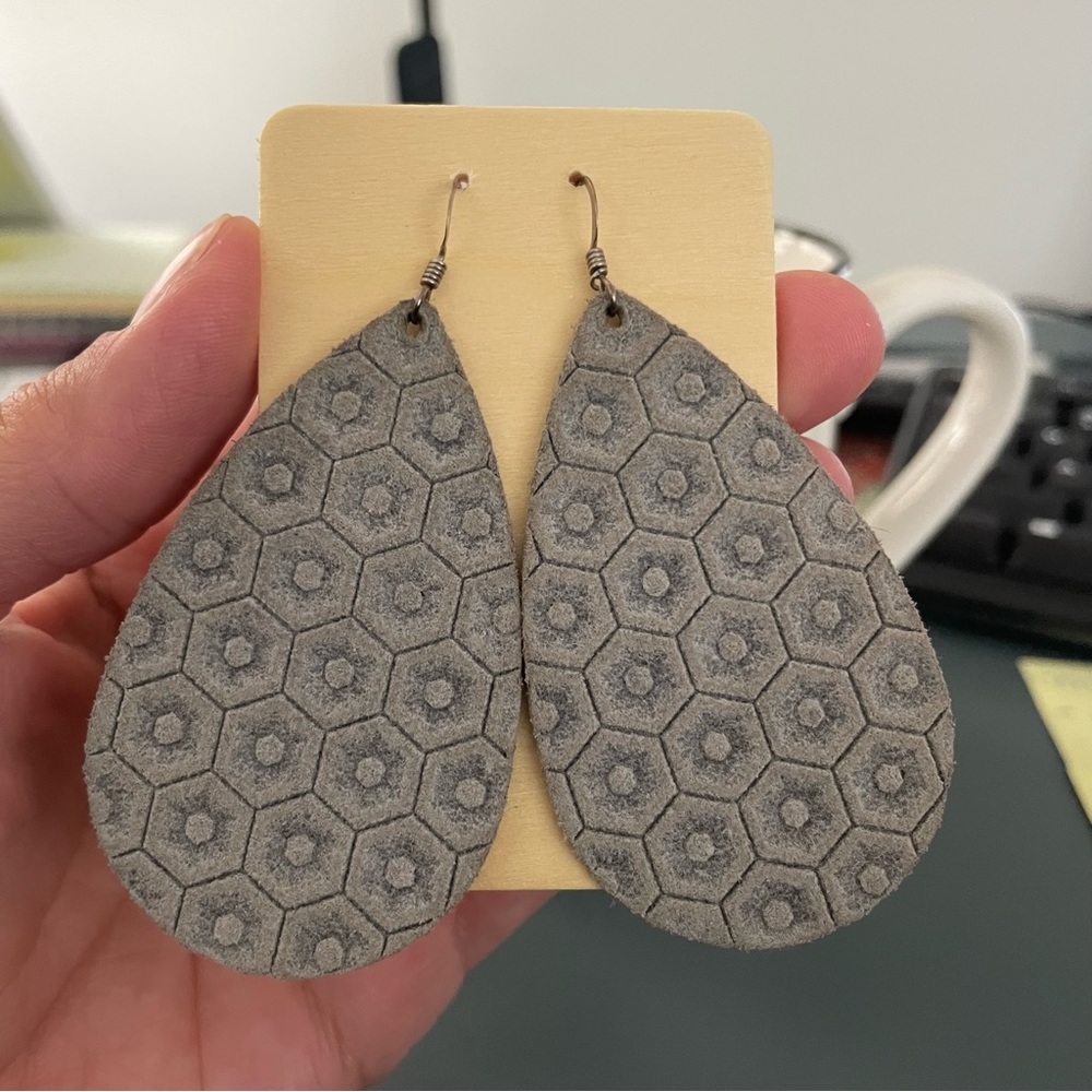 Nickel & Suede Leather Earrings